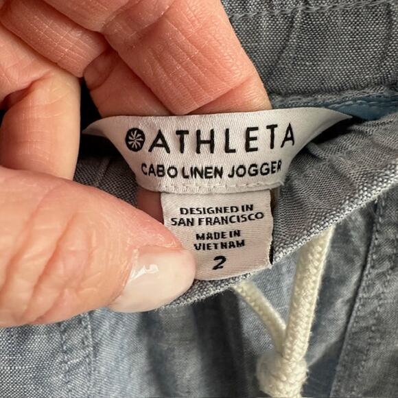Athleta Cabo Linen Jogger Size: 2 Color: Chambray Blue - Picture 9 of 9